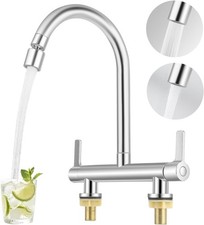Kitchen Mixer Taps, 2 Hole Bridge Mixer Tap UK Standard, Cold and Hot Mixer Tap