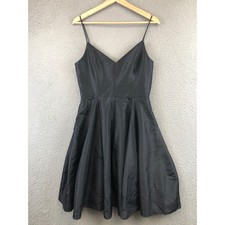 Halston Heritage Black Spaghetti Strap Fit Flare Cocktail Dress Size 8