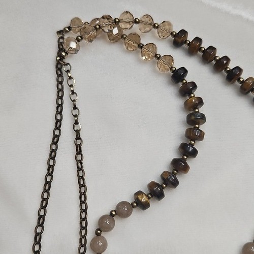 Collar largo con borla de cadena de ágata ojo de tigre piedras preciosas naturales para mujer nuevo sin etiquetas - Imagen 5 de 9
