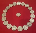 washington silver quarters lot on red