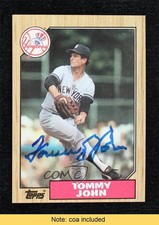 JSA Certified 1987 Topps Tommy John #236 COA Auto 1p1
