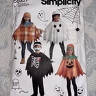 Simplicity S9351 Unisex Childrens S to L Poncho Costumes Uncut Sewing Pattern