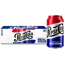 Pepsi Real Sugar Cola 355ml x12 Cans American USA Imported Drink