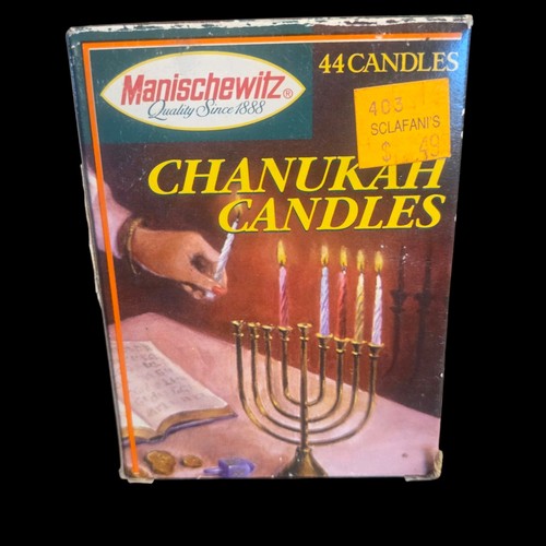 Vtg Manischewitz Chanukah Candles Assorted Colors 4" Menorah Paraffin Wax READ