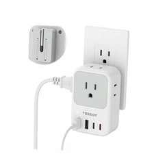 USB C Charger Block 20W, PD Fast Charging Adapter with Foldable 2 USB-C/A Grey