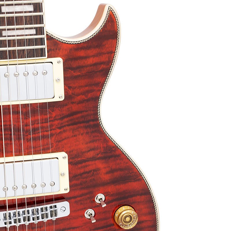 Electric Guitar Aria Pro II PE-700 SR See-through Red Les Paul