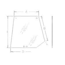 3715438M1: Rear Glass fits Massey Ferguson 8210 8220 8240 8260 8270 8280