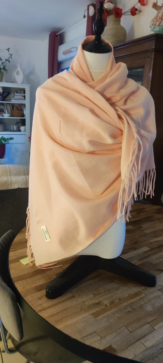Écharpe étole En Cachemire Rose Fushia – Motif écossais, Unisexe, Cadeau Top Qualité