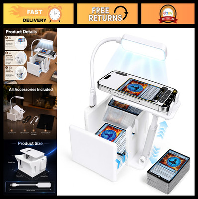 Adjustable Card Scanner Stand with LED Light for TCG & Sports Cards - Quick Scan