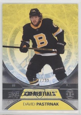 2021-22 Upper Deck Credentials Yellow 261/299 David Pastrnak #49 2vh
