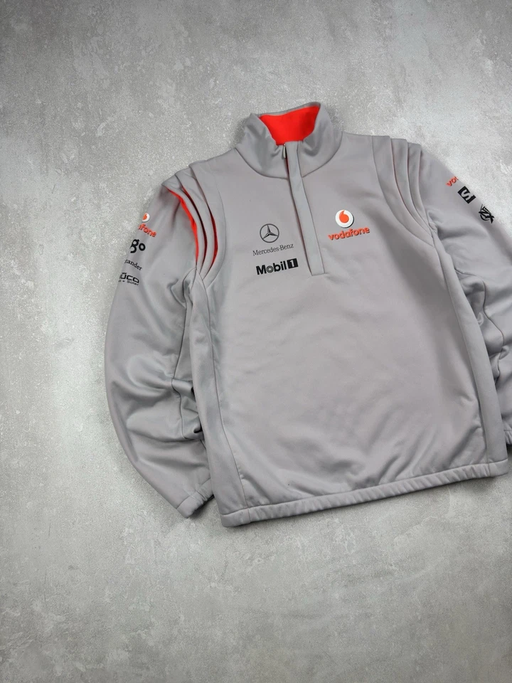 Vodafone Mercedes-Benz 1/3 Zip Pullover McLaren Mobil 1 Racing Fleece Jacket - Image 2 of 4