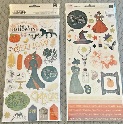 NEW Pink Paislee SPELLCAST Halloween (171 pieces) Thickers and Stickers Lot of 2
