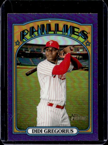 2021 Topps Heritage Didi Gregorius Chrome Purple Refractor #409 Phillies
