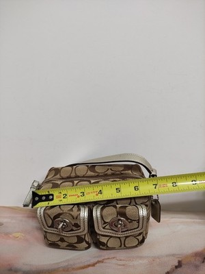 Coach Legacy Signature Double Turn lock Mini Pouch Handbag