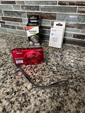 Nikon Red COOLPIX S6500 16MP 12x Optical Zoom Wi-Fi Built-in Flash charger card