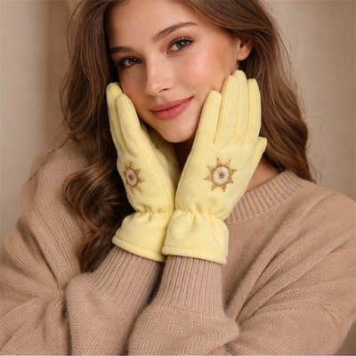 Yellow Fleece Gloves with Embroidered Star | Soft & Cozy | NWOT #winterseason