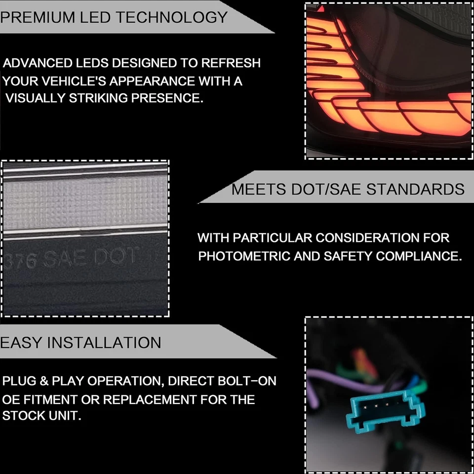 Par de luces traseras LED ahumadas de señal secuencial para BMW Serie 5 F10 F18 2011-2017 Foto 3 de 4