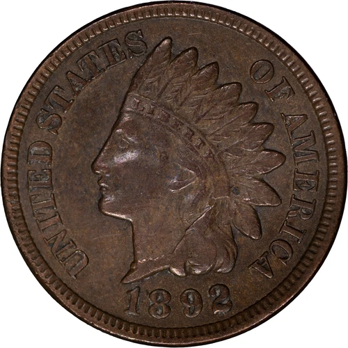 1892 1c Indian Head Cent ~ XF Details