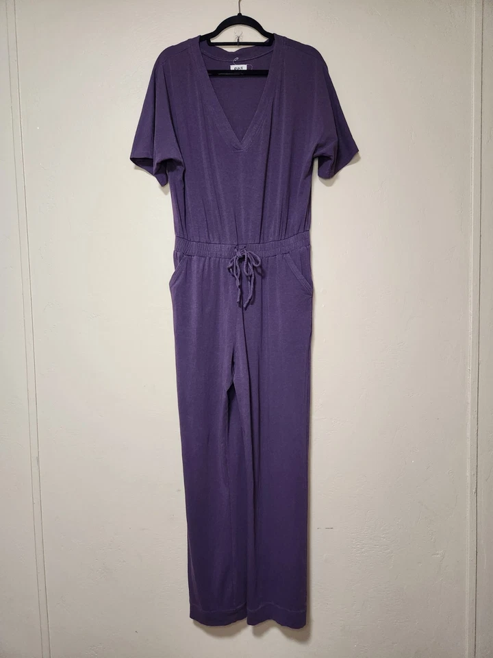 Mono PACT manga corta mezcla de algodón púrpura para mujer talla mediana Foto 2 de 4