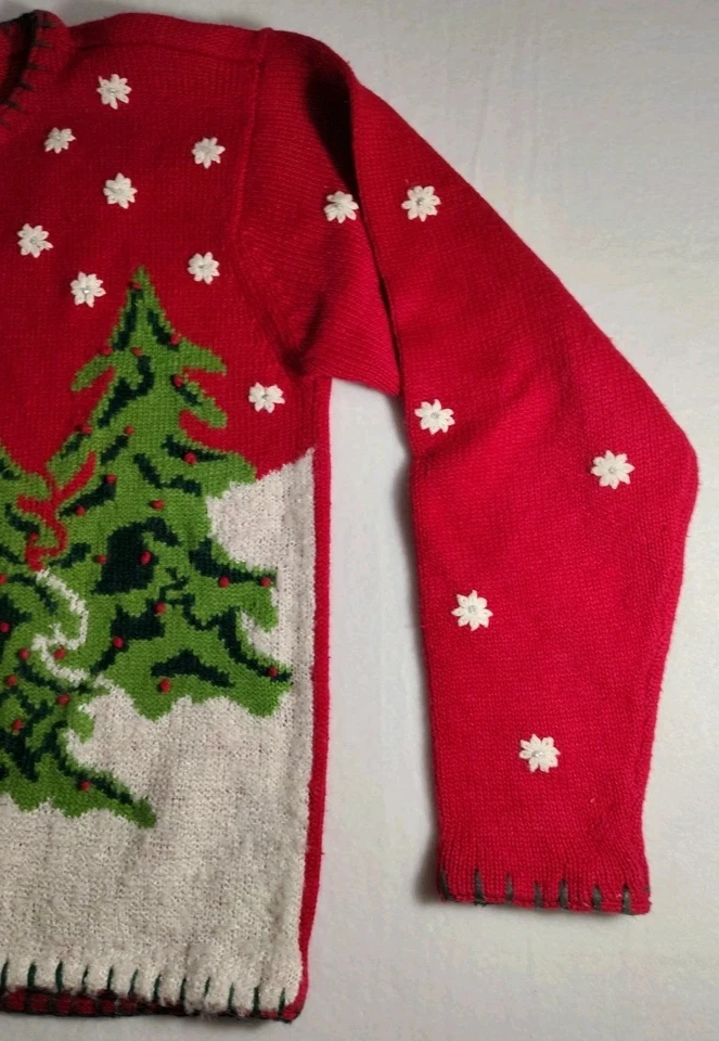 De Colección Feo Suéter de Navidad Crystal-Kobe Cárdigan Para Mujer S Árboles de Navidad Foto 3 de 4