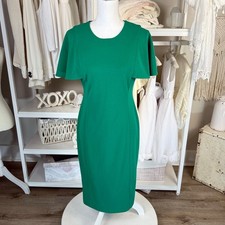 Calvin Klein sz. 6 green sheath dress classic, demure, sophisticated #3804