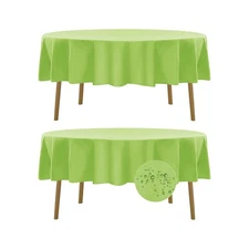 2 Pack Waterproof Round Tablecloth, 70 Inch, Stain Resistant and Wrinkle Poly...