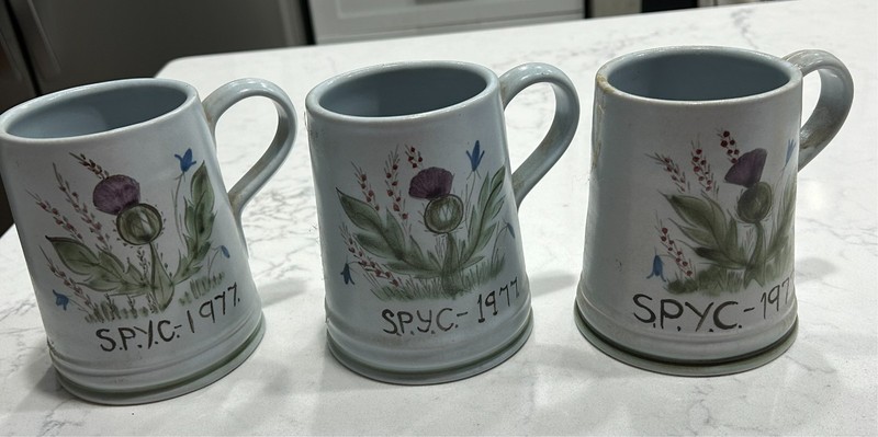Set of 3 Buchan Portobello Scotland Thistle Mugs Tankard Stein 187/20-18/20 Vtg