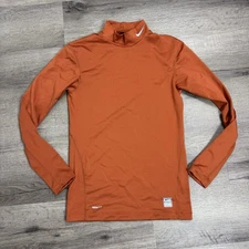 Nike Pro Shirt Womens Medium Orange Long Sleeve Dri-FIT Compression Athletic Top