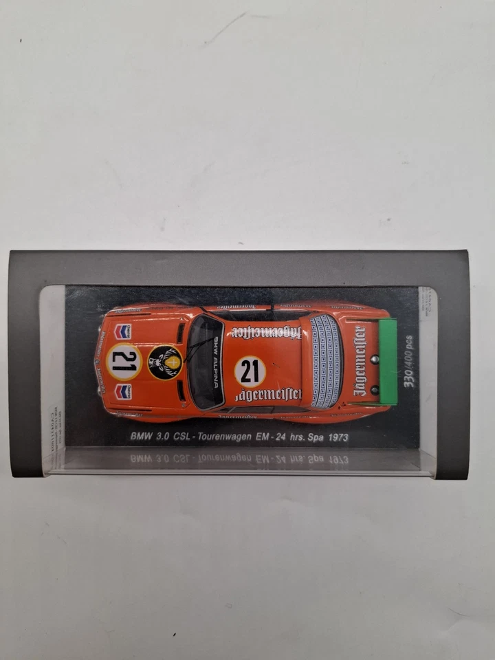 Spark 1:43 BMW 3.0 CSL Jägermeister Tourenwagen EM Spa 1973 Limited 330/400 - Bild 2 von 3