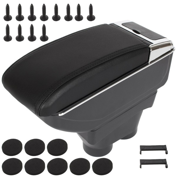 Peugeot 208 12-19 Armlehne Mit Bezug Schwarzes Kunstleder + Montageset-image