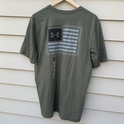 NUEVA Camiseta Under Armour Para Hombre Talla L Grande UA Verde Bandera Libertad Calce Suelto - Imagen 13 de 18