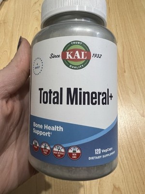 KAL Total Mineral+ Bone Health Support 120 Capsules Vegan Gluten Free Non GMO