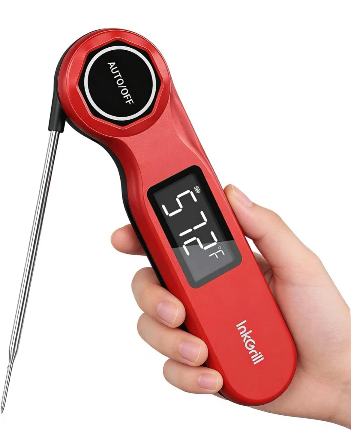 Instant Read Meat Thermometer Digital 0.5s ±0.5°F BBQ Grill Cooking Red