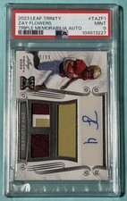 2023 Leaf Trinity TM Auto #TA-ZF1 Zay Flowers /99 Rookie *POP1* - PSA 9