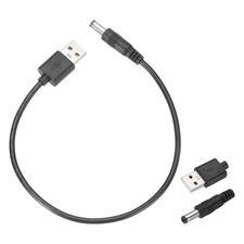 4pcs USB to DC Power Cable 3A 5V DC Power Cord 5.5mmx2.1mm Connector 1ft, Black