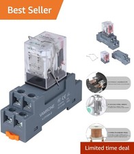 Durable 10 AMP 24V AC Electromagnetic Power Relay with LED Indicator Socket