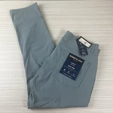 Kenneth Cole 5-Pocket Tech Pants 36X30 Gray Graphite Troper Slim Fit Stretch