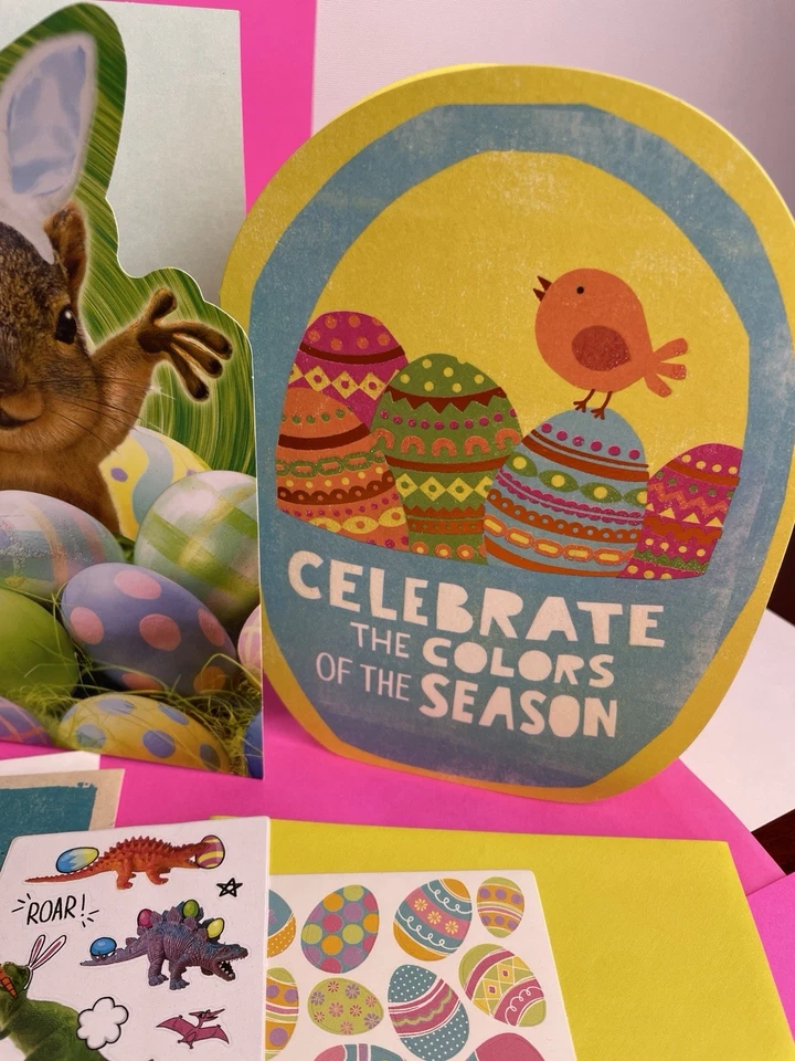 HUGE 12 -LOT EASTER PAPYRUS /AMERICAN GREETINGS CARDS KIDS -LOADS STICKERS! $60 - Image 2 of 4