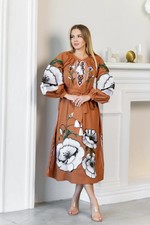 Woman Vyshyvanka Ukrainian embroidery embroidered dress Linnen S M L XL