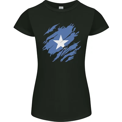Zerrissen Somalia Flagge Somalisch Tag Fußball Damen Petite Schnitt Maglietta - Bild 1 von 4