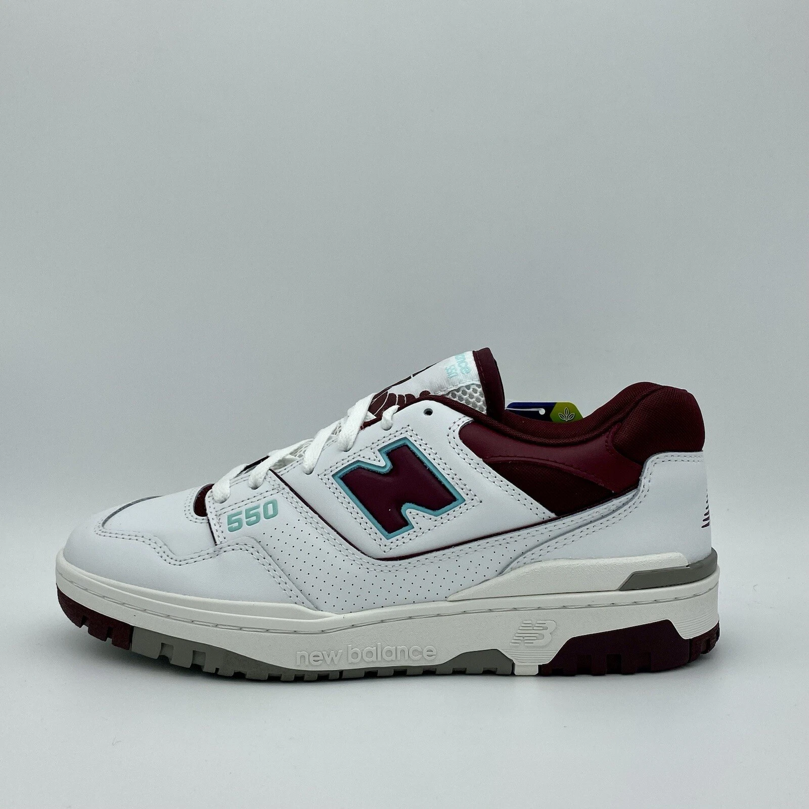 New Balance 550 Bianco Borgogna Ciano Sneakers BB550WBG Nuovo Dswt Scarpe Uomo