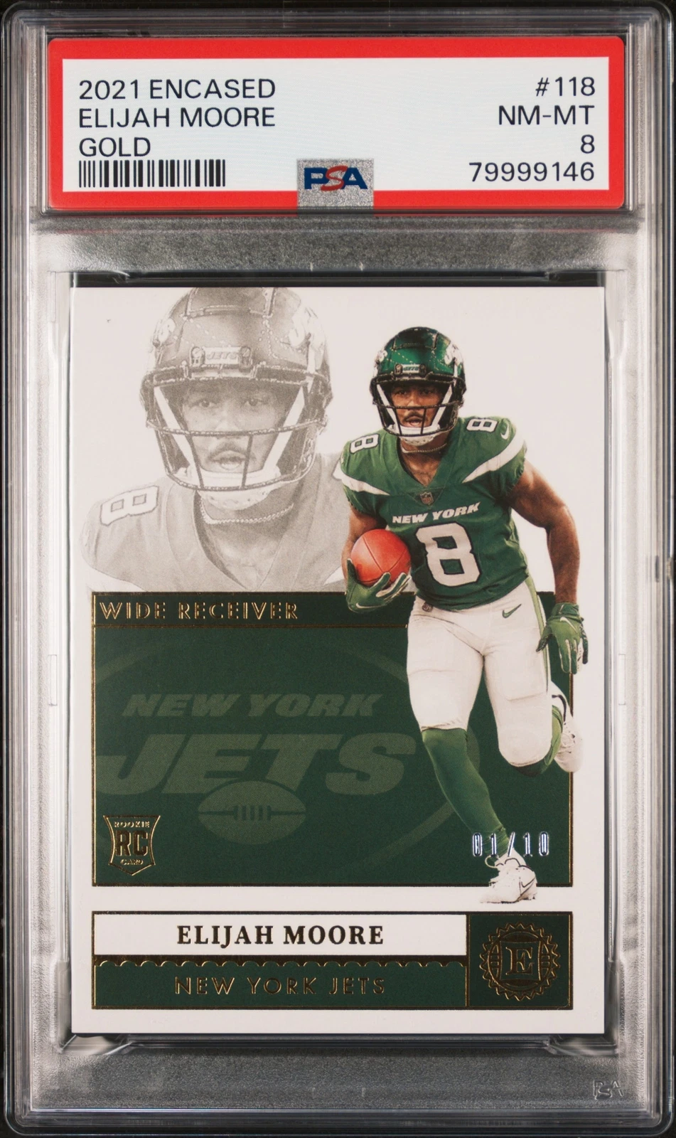 Elijah Moore Panini Encased #118 Gold
