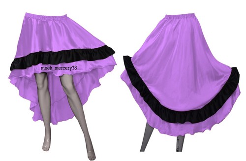 Smoking Drapiert Rüschen High Low Rock Satin Asymmetrisch Rock Tribal Dance S48 - Bild 25 von 45