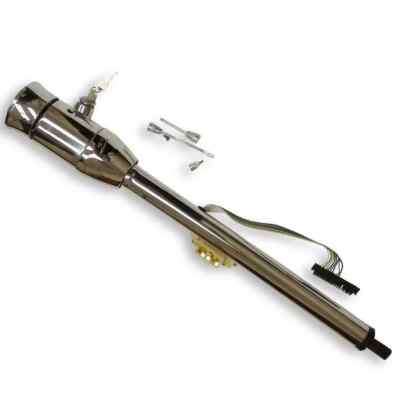 32'' Stainless Chrome Floor Shift Tilt Steering Column W/ Ignition Keys & Adapter