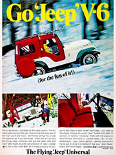 1966 Jeep V 6 The Flying Jeep Original Vintage Print Ad 8.5 X 11