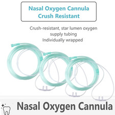 10/Pk- 7 Ft 2.1 m Adult Flared Tip Soft Nasal Oxygen Cannula Flex Cannulas