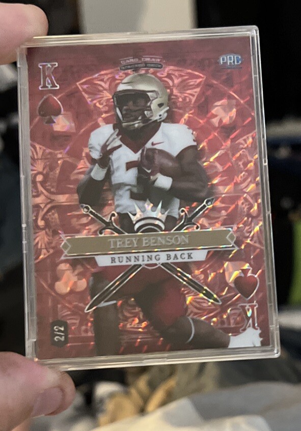#2/2 Trey Benson KING OF SPADES Wild Card 5 Draw Stacked Deck