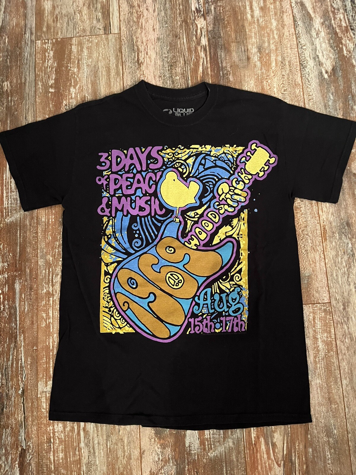 Liquid Blue WOODSTOCK Tshirt Men’s Medium Black / Multicolored