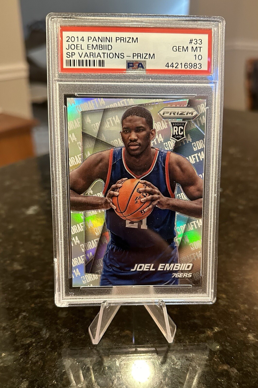 2014 Prizm Joel Embiid SP Variations Rookie Refractor PSA 10 76ers