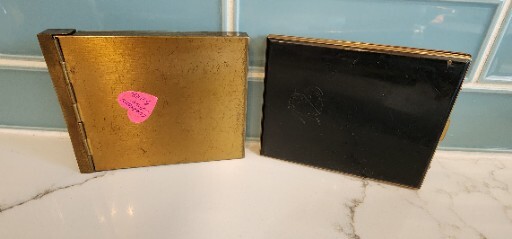 Vintage Antique Floral Embroidered Gold Cigarette Case And Bird W Flower Case